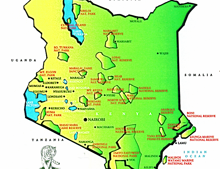 Kenya Tourist Map