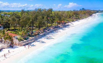 white sand at diani beach