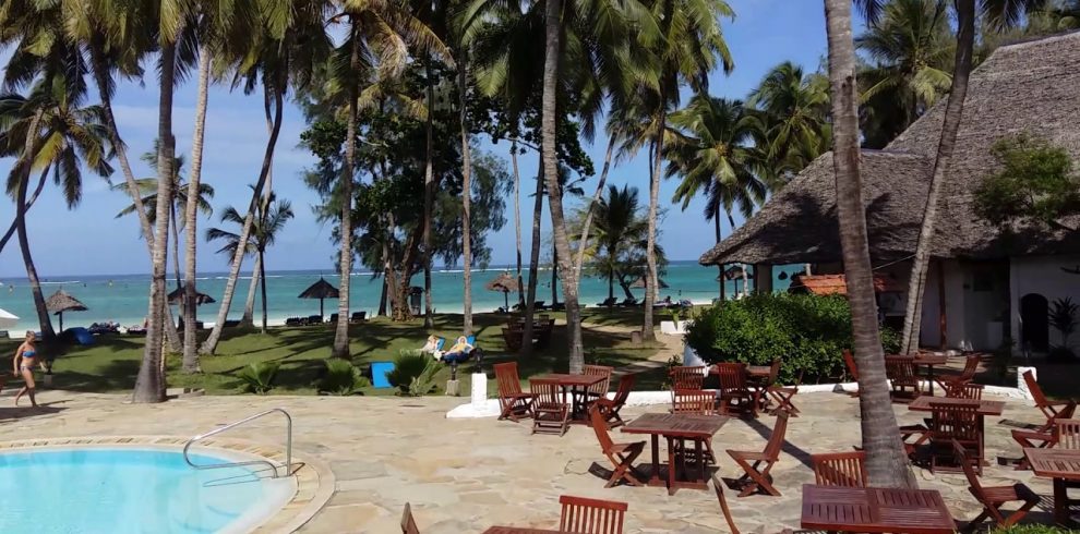 tourists relaxing at diani beach hotel