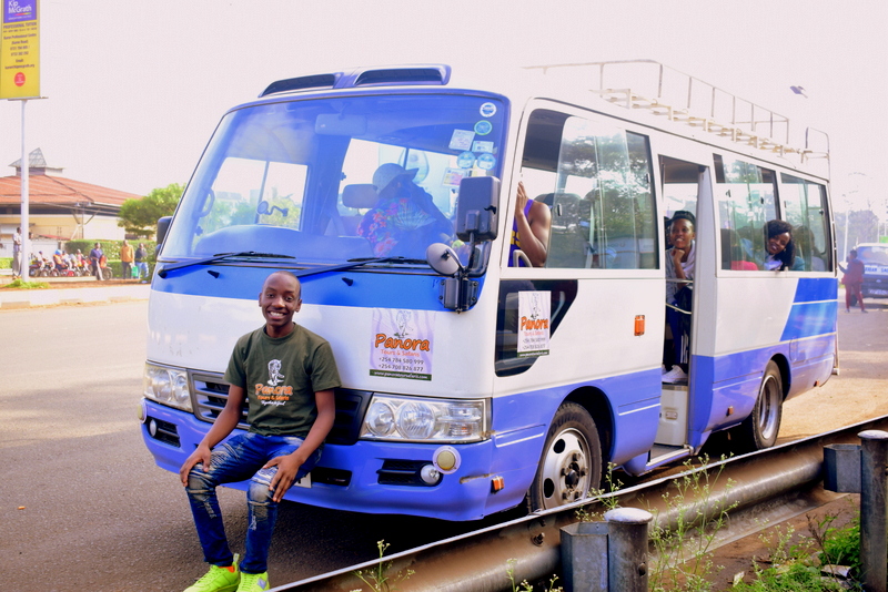 Bus heading for a day trip in Kenya from Nairobi