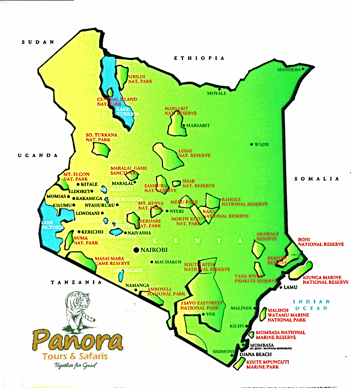 Kenya Tourism map