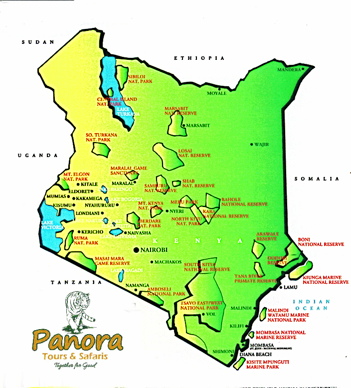 tourist maps kenya